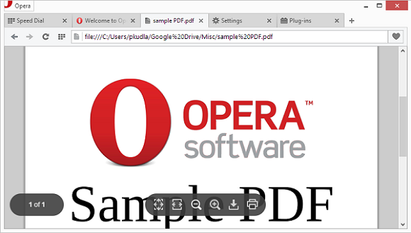 В новой версии браузера Opera появился PDF-вьюер