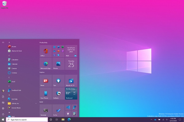 Новое меню «Пуск» в Windows 10