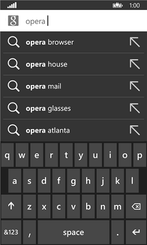Opera Mini для Windows Phone сменила интерфейс