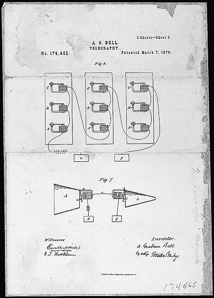 Изображение схемы телефона из патента Белла