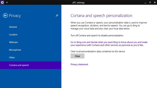 В Windows 10 появились настройки Кортаны